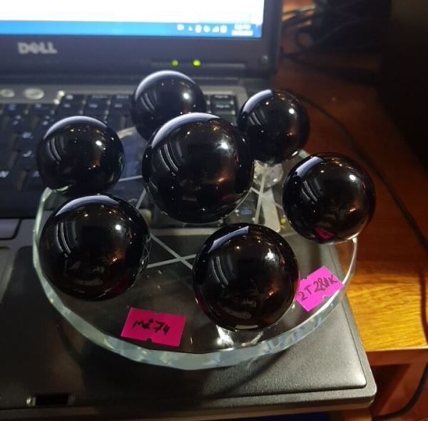 Đĩa thất tinh trận đồ thạch anh đen M74