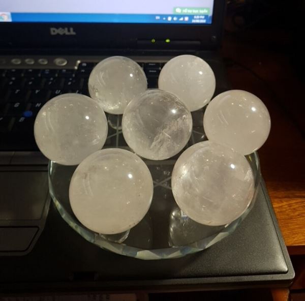 Đĩa thất tinh trận đồ thạch anh trắng M75