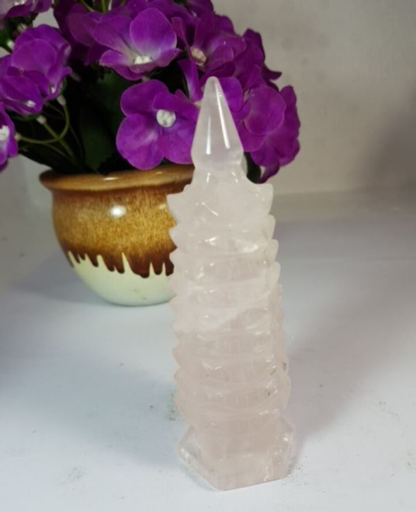 Tháp Văn Xương đá thạch anh hồng 9 tầng M60