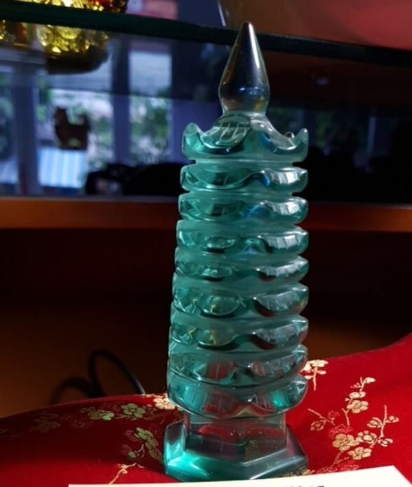 Tháp Văn Xương đá thạch anh xanh 9 tầng M63