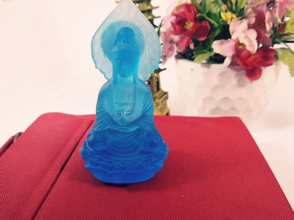 Tượng Phật để xe ô tô màu xanh M98