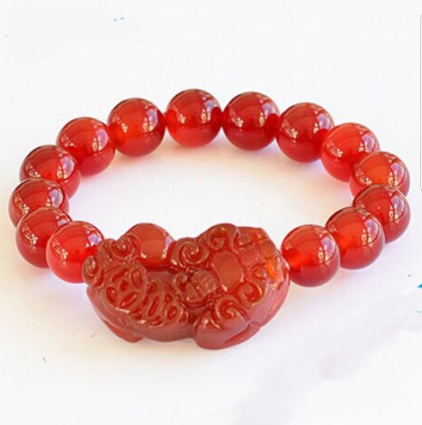 Vòng tay mã não đỏ tỳ hưu M899-1 (8 ly)